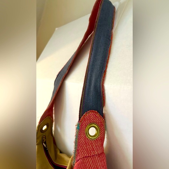 EUC - Handmade ONE OF A KIND Tote - Cloth and Leather “Sky’s the Limit S… - Picture 13 of 14